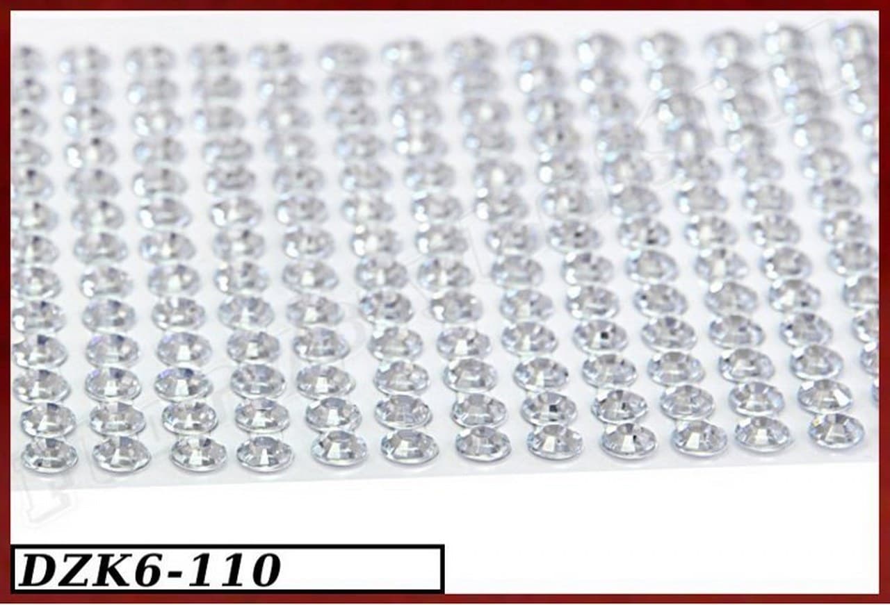 Dżety samoprzylepne kryształki 6mm/260szt srebrne 