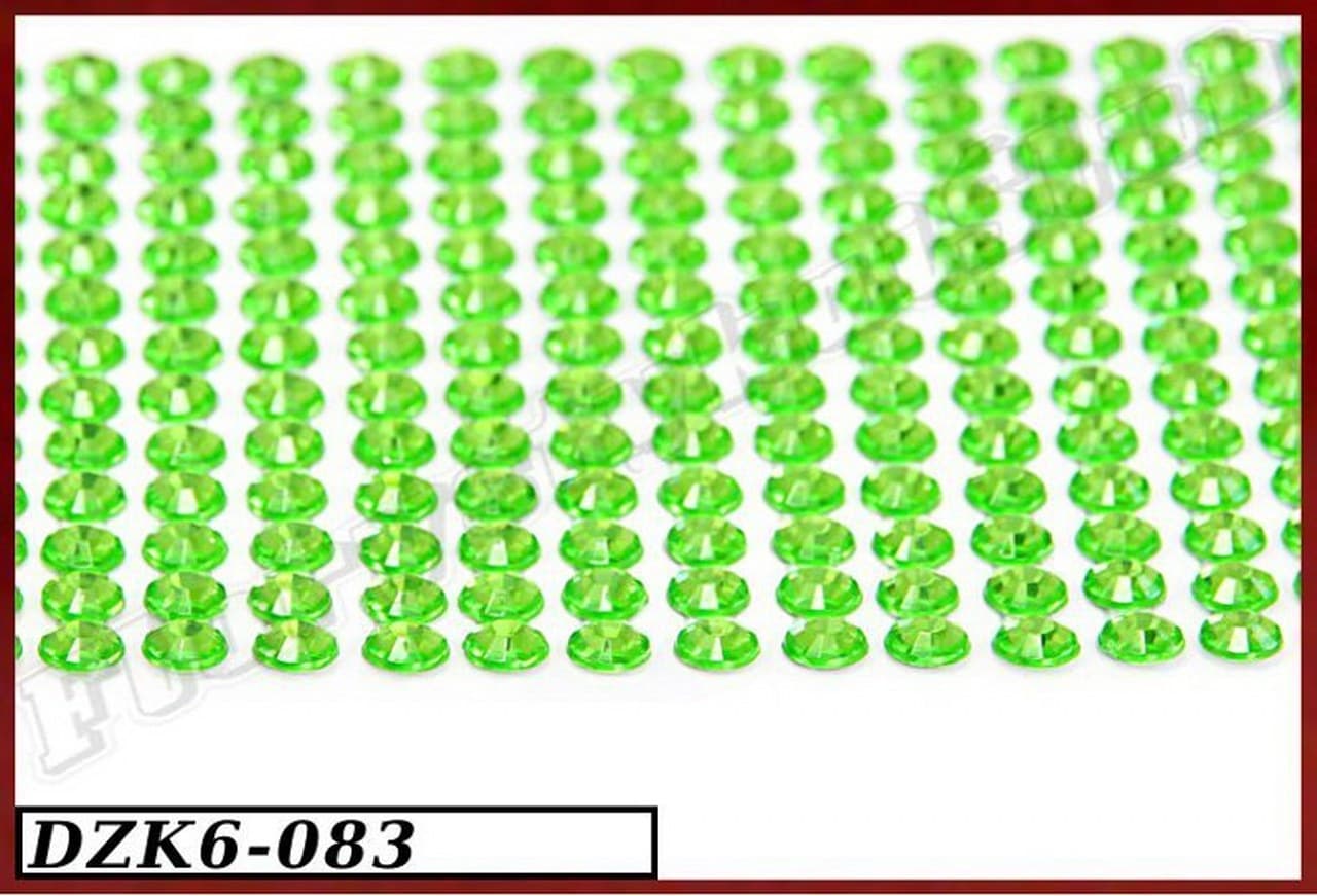 Dżety samoprzylepne kryształki 6mm/260szt seledyn