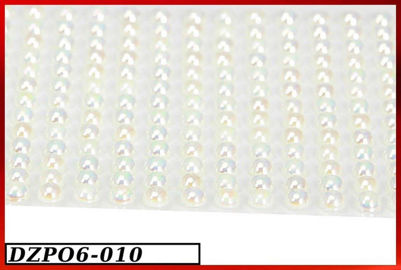 Dżety samoprzylepne perełki opal 6mm/247szt, krem