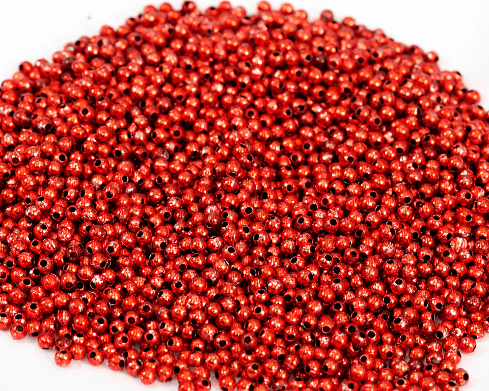 Koraliki perełki metalizowane śr.3mm/25g, czerwone