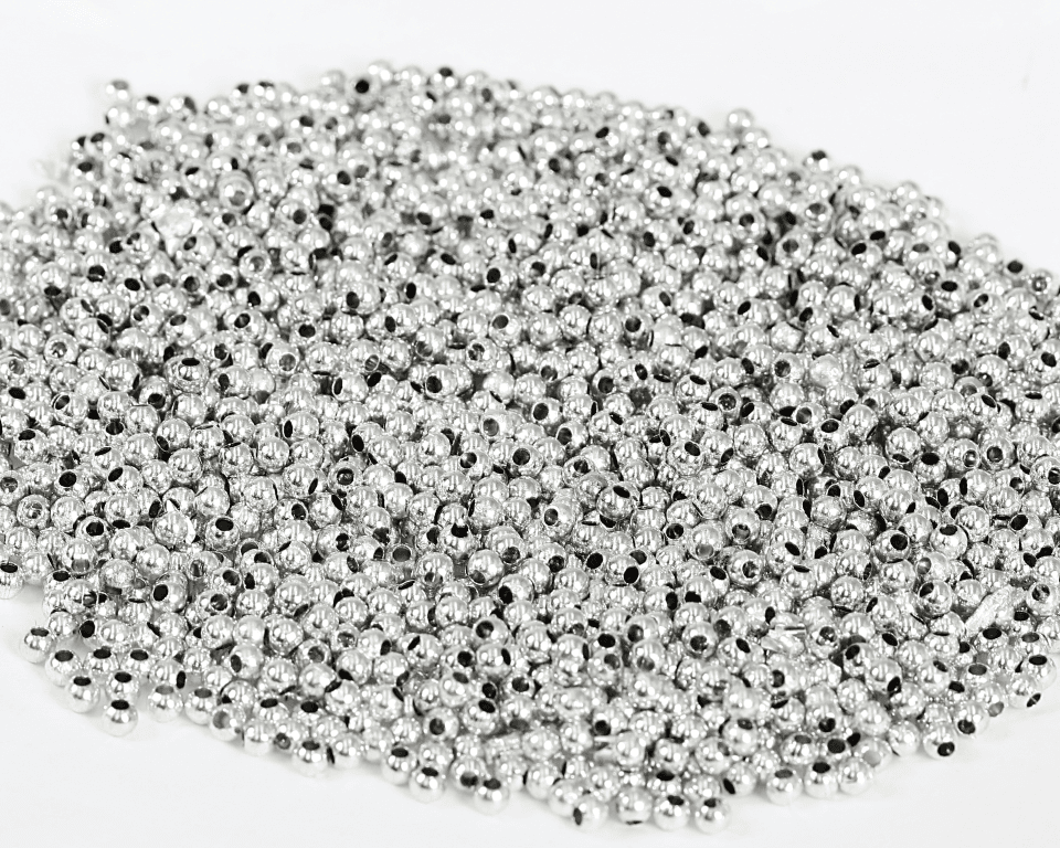Koraliki perełk metalizowane,i śr.3mm/25g, srebrne