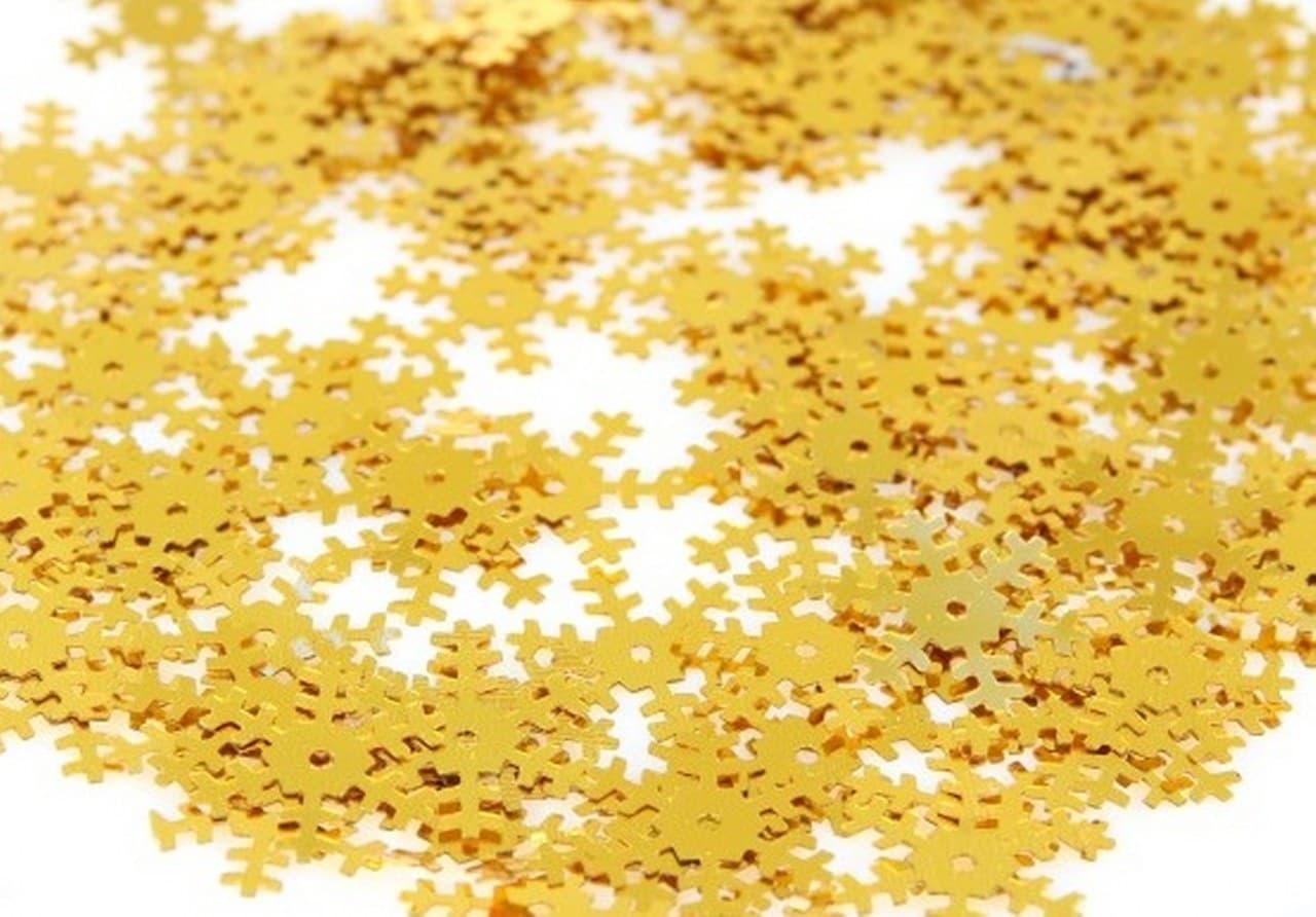 Cekiny śnieżynki 18mm/5gram złote 