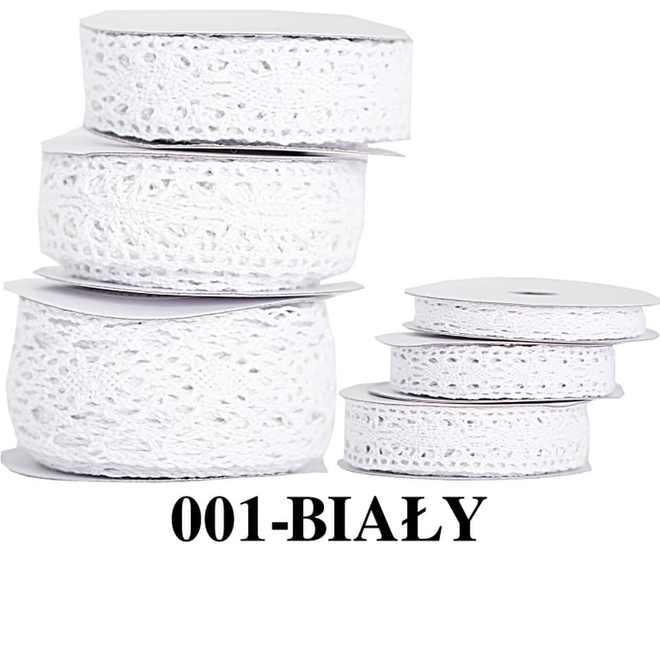Wstążka materiałowa koronka 4cm/5y, biała