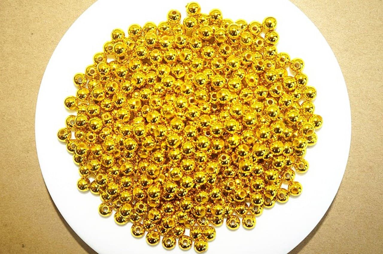 Perełki metalizowane, śr. 8mm/50g, złote