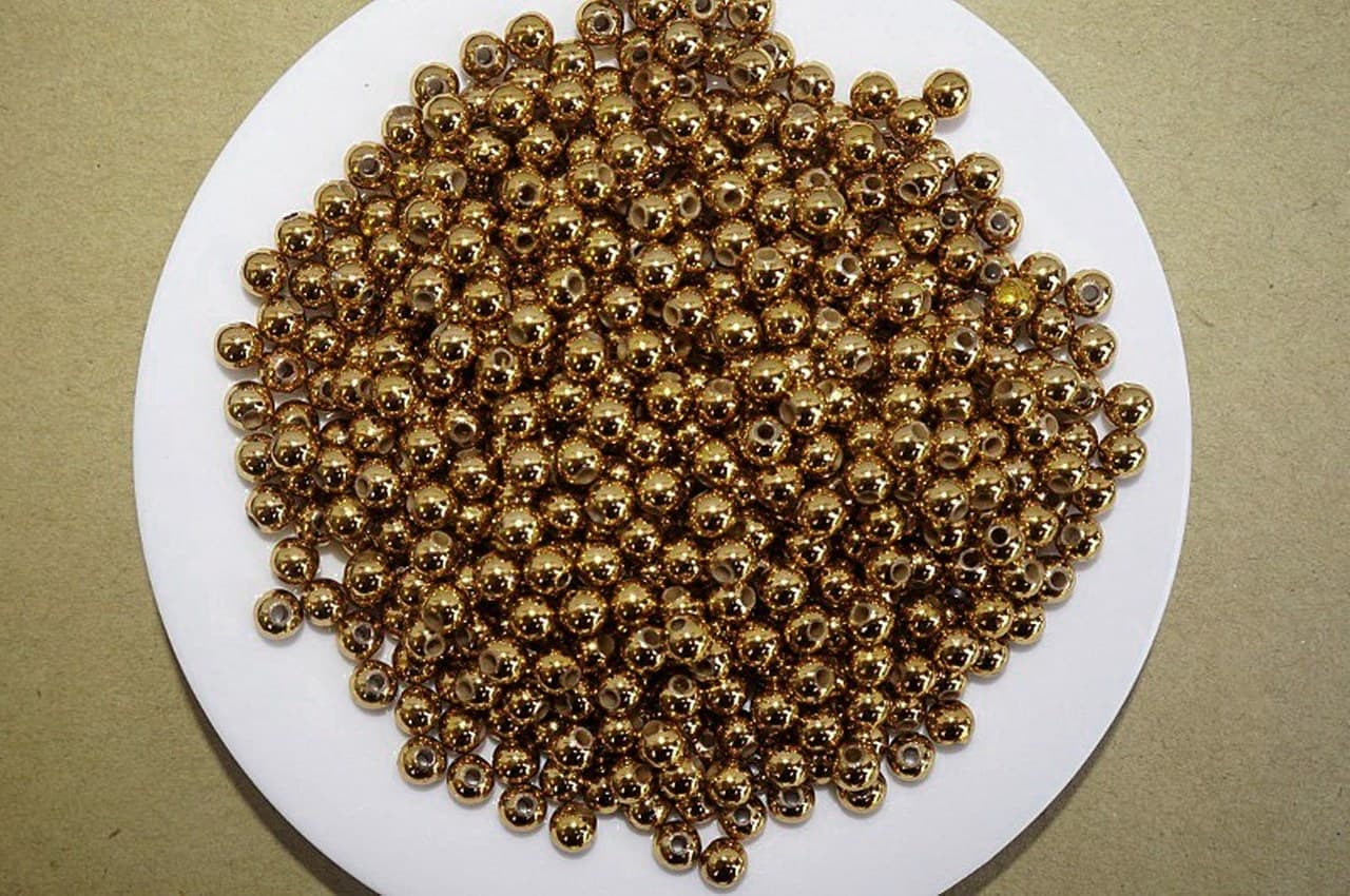 Perełki metalizowane, śr. 8mm/50g, brązowe