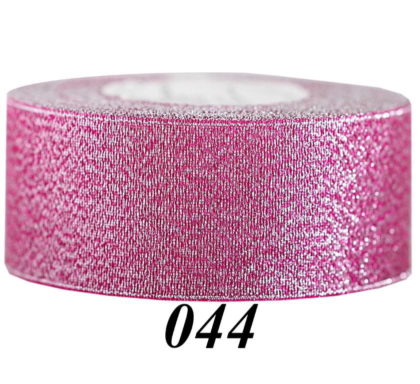 Wstążka brokatowa 38mm/22mb, amarantowa