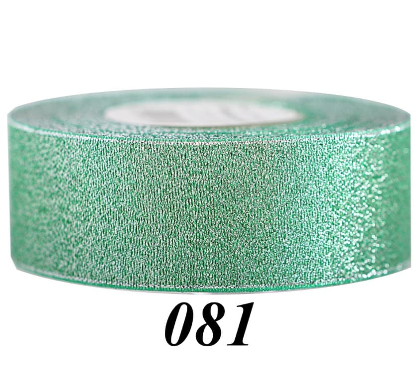 Wstążka brokatowa 38mm/22mb, jasnozielona