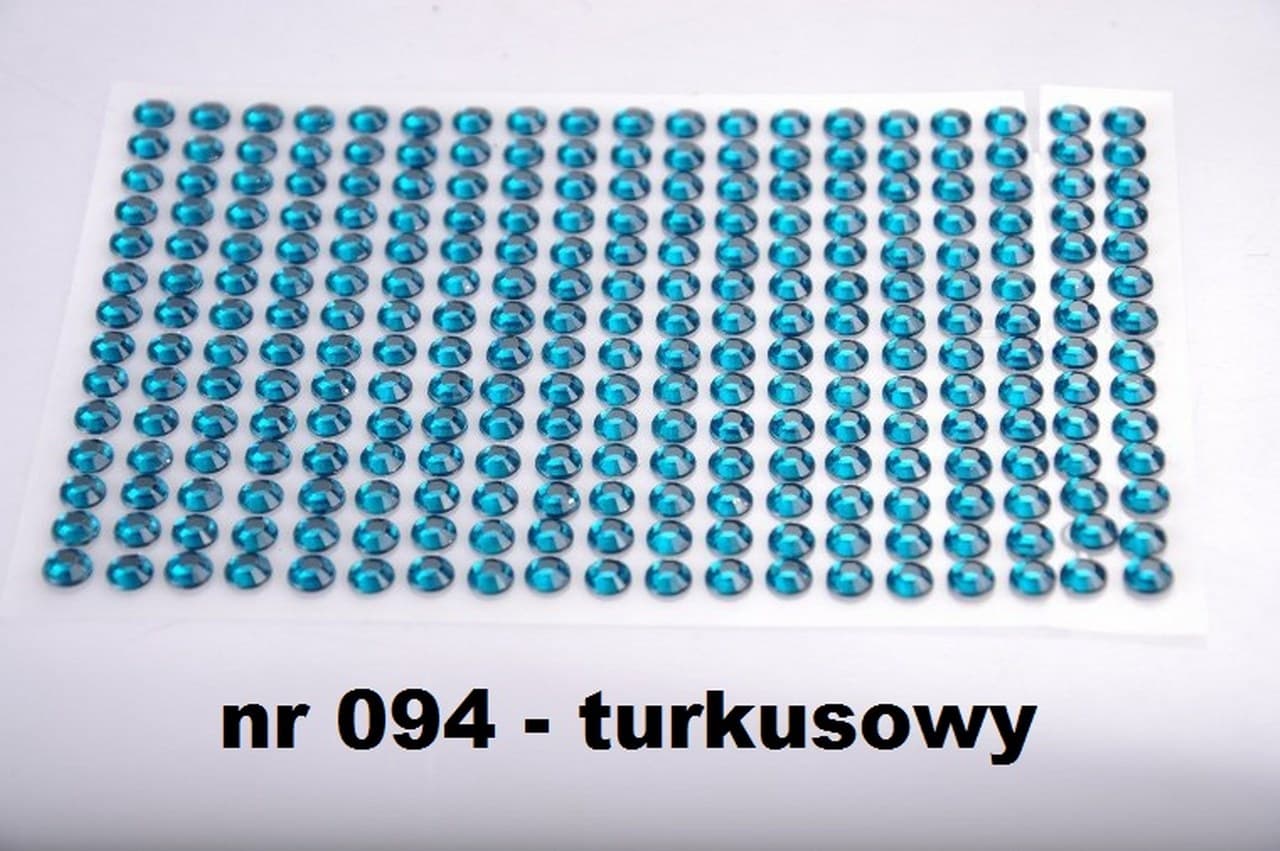 Dżety samoprzylepne kryształki 6mm/260szt turkus