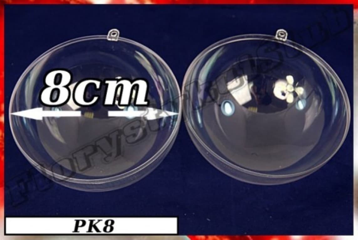 Kula plastikowa akrylowa 2 połówki śr.8cm/10sztuk