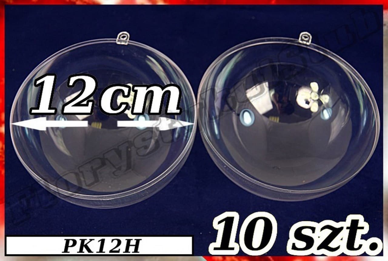 Kula plastikowa akrylowa 2 połówki śr.12cm/10sztuk
