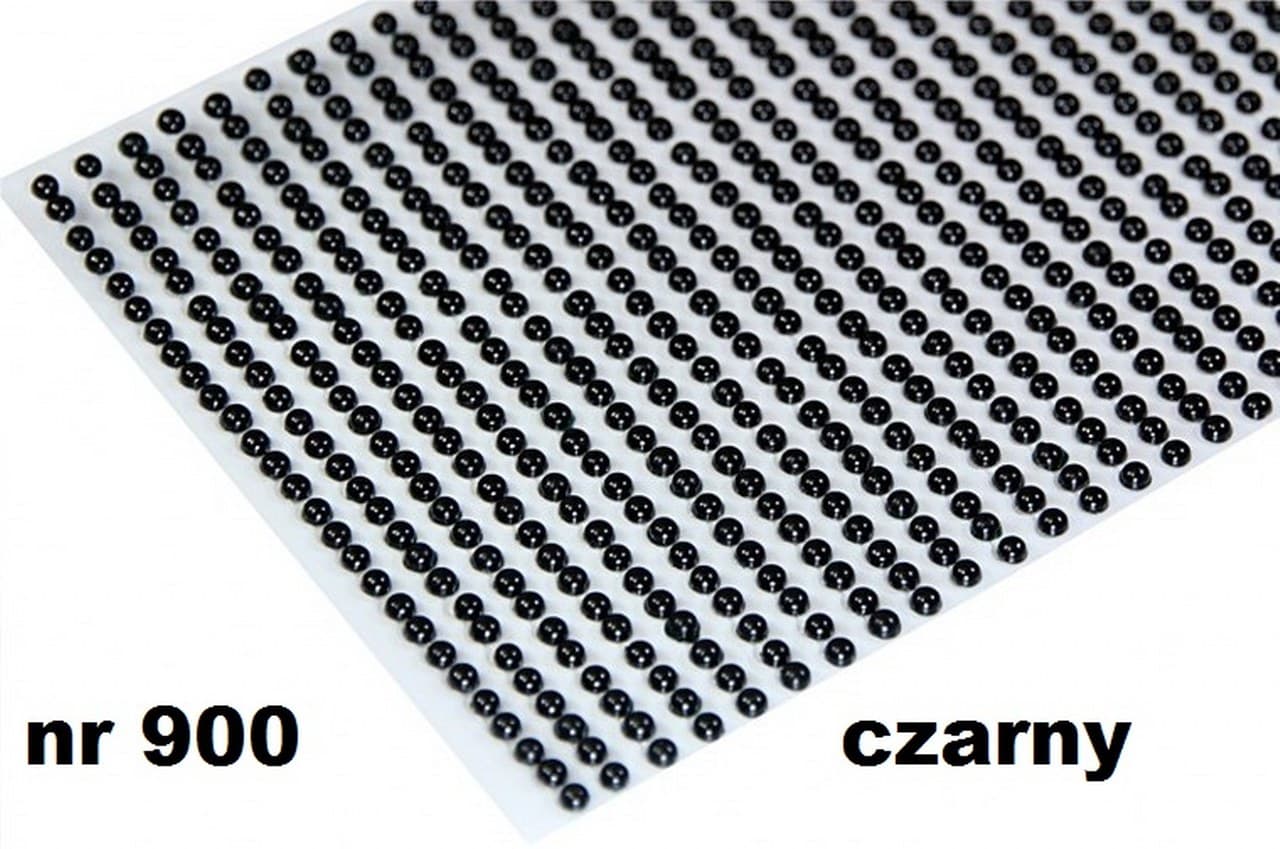 Dżety samoprzylepne perełki 3mm/702szt. czarne