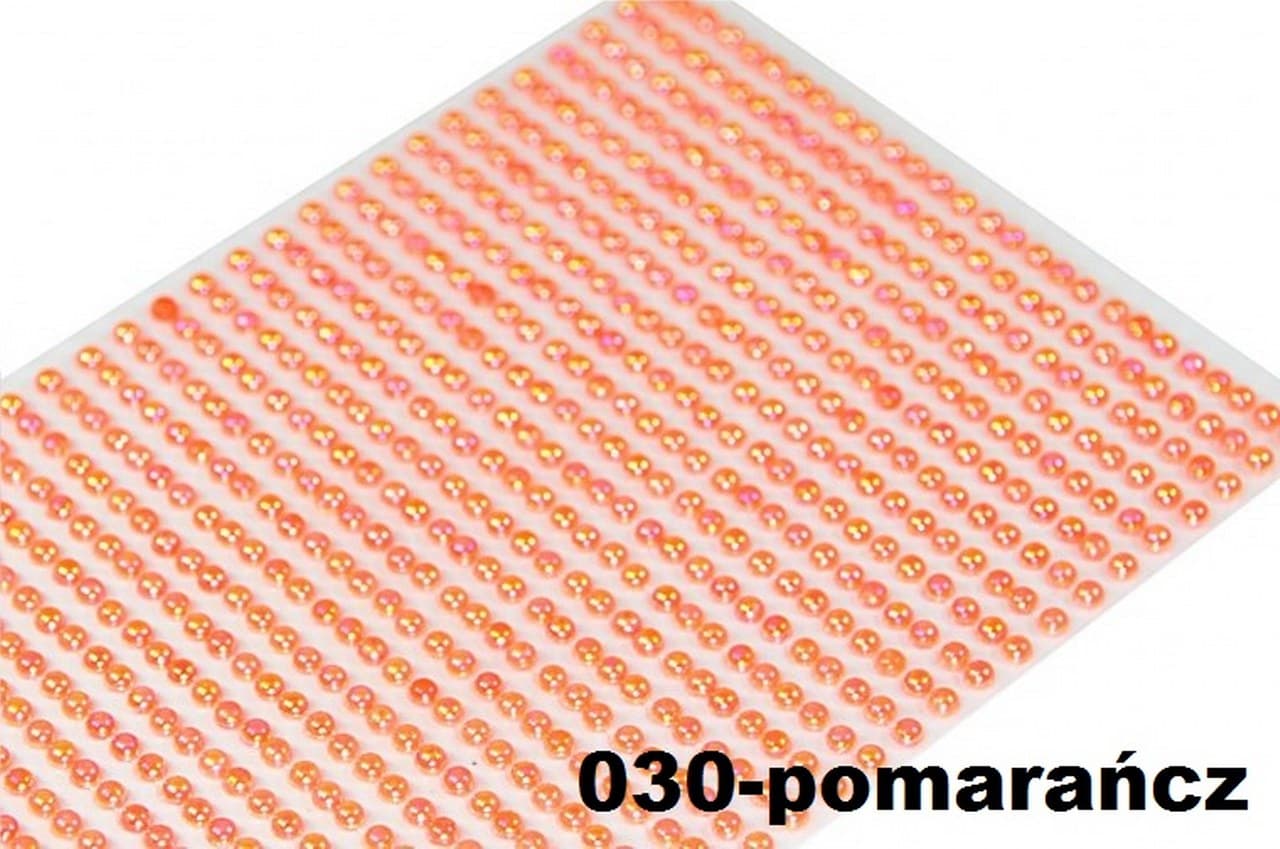 Dżety samoprzylepne perełki opal 3mm/702 pomarańcz