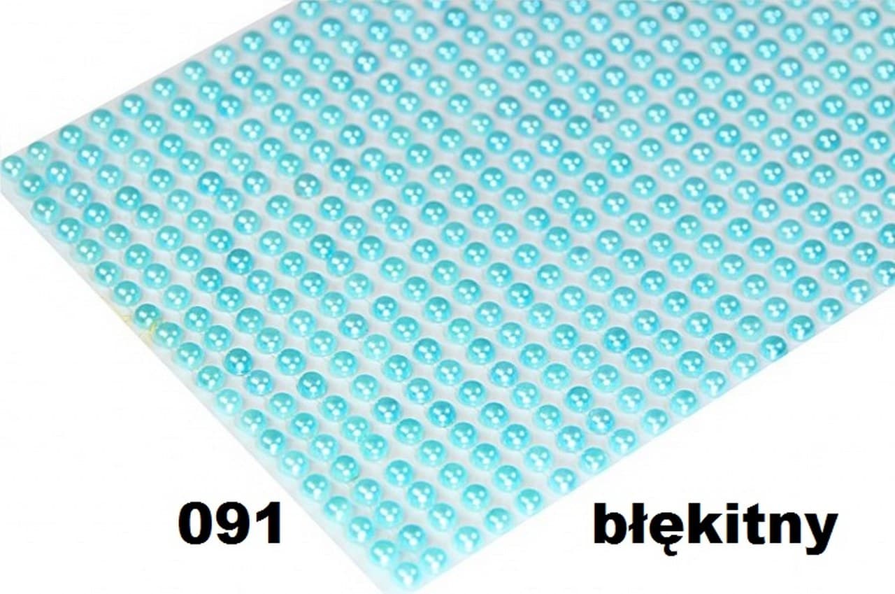 Dżety samoprzylepne perełki 4mm/500szt, błękitne