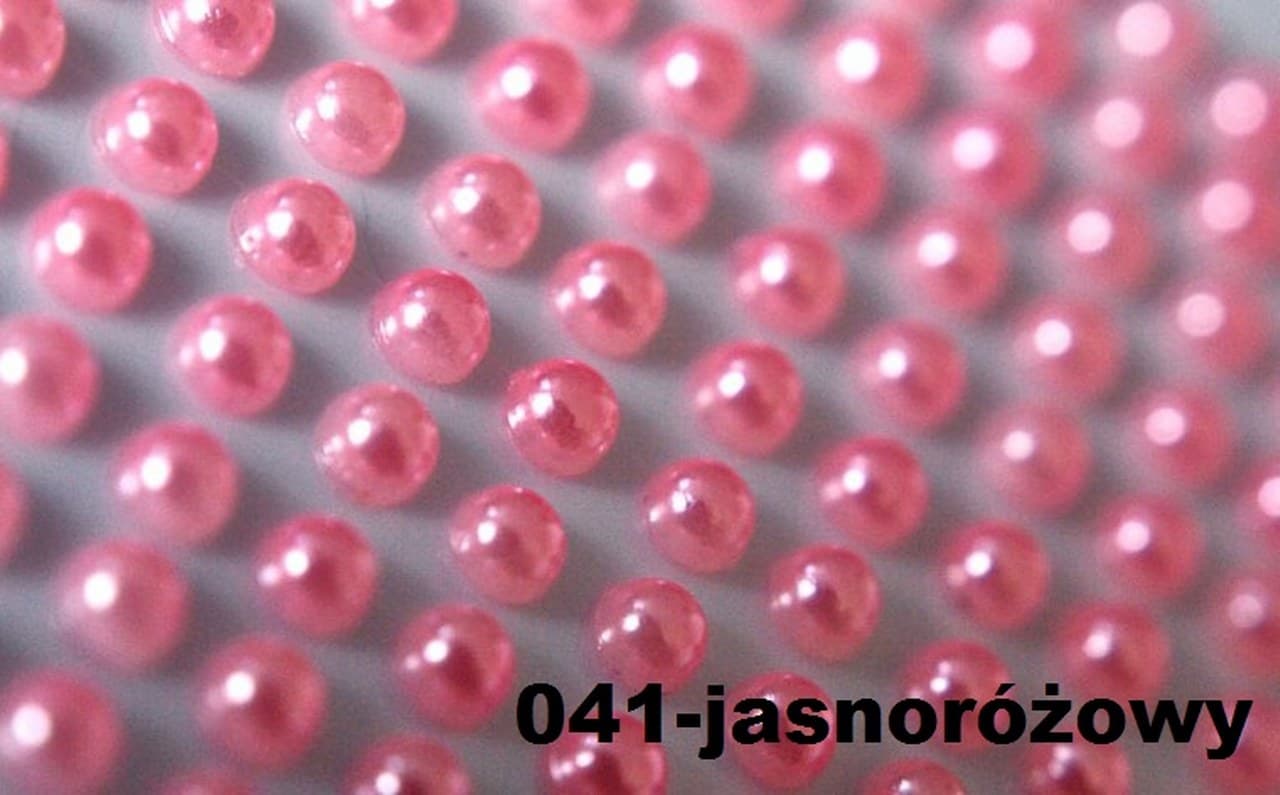 Dżety samoprzylepne perełki 6mm/252szt, różowe