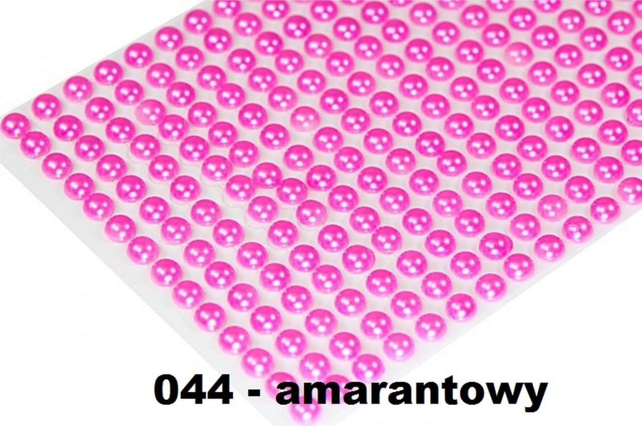 Dżety samoprzylepne perełki 6mm/252szt, amarantowe
