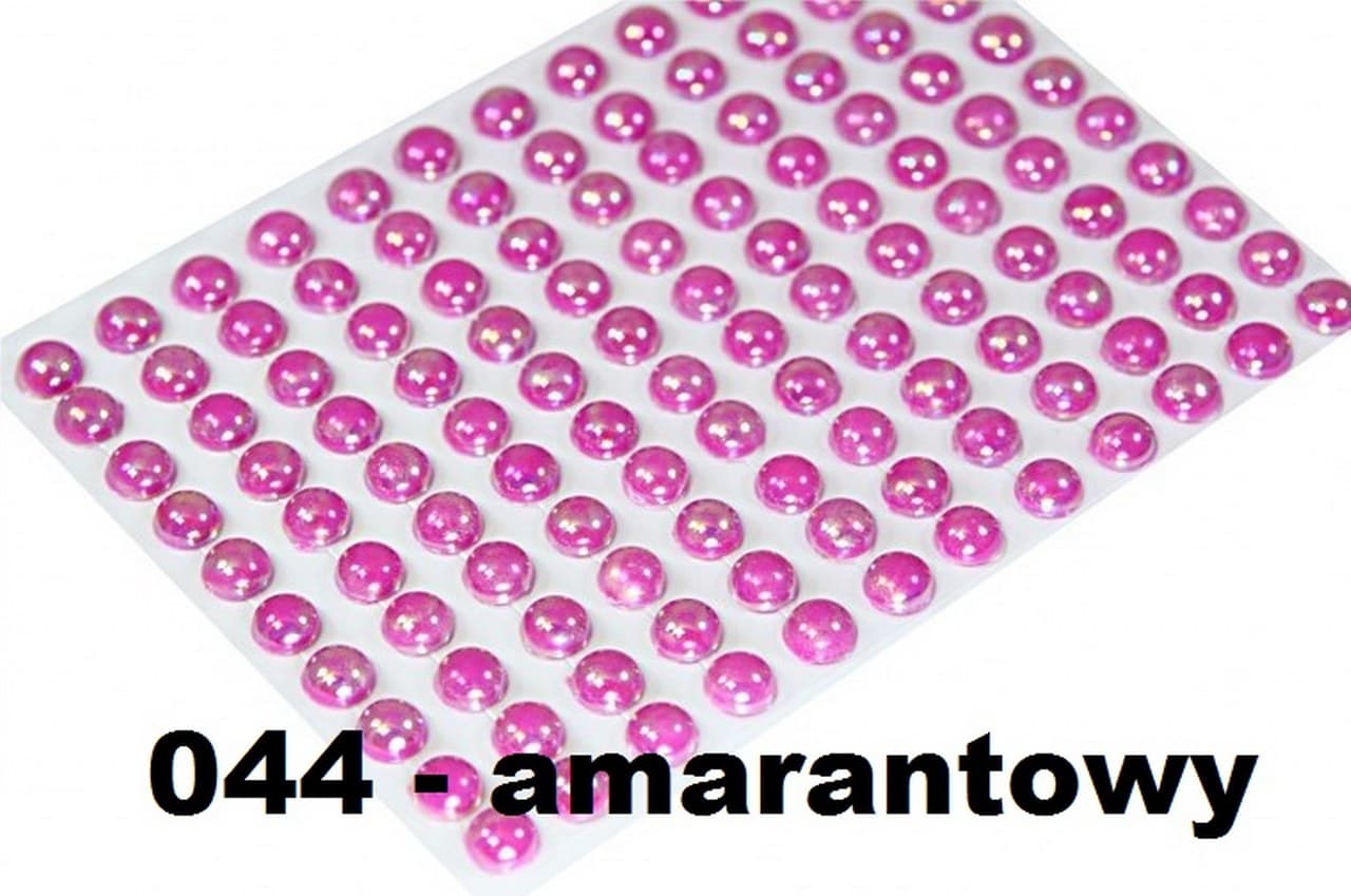 Dżety samoprzylepne perły opal 8mm/120szt amarant