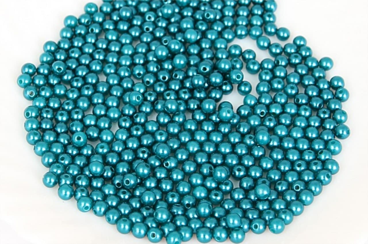 Koraliki (perełki) z dziurką, śr. 6mm turkusowe