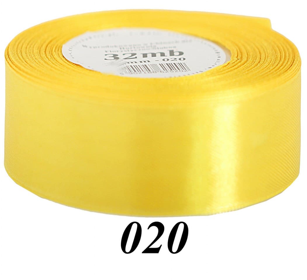 Wstążka satynowa 50mm/32mb, żółta