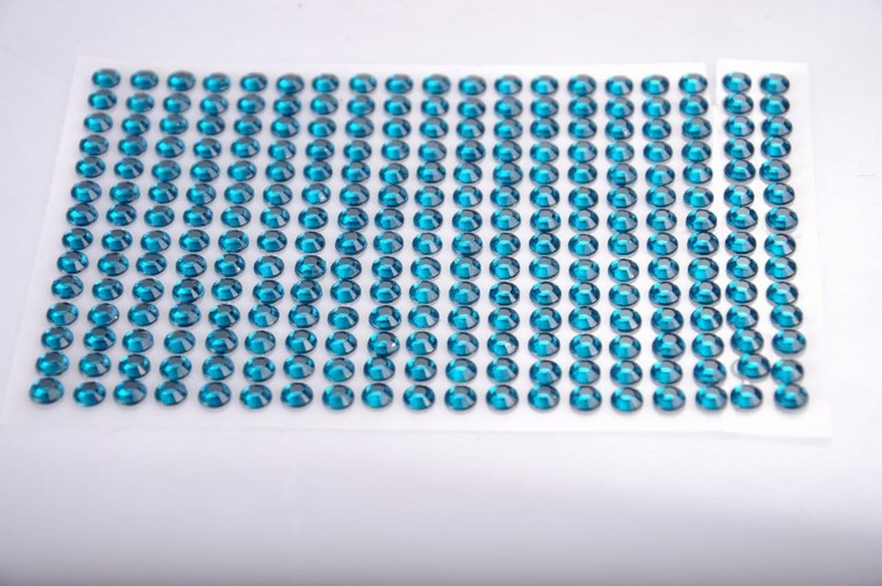 Dżety samoprzylepne kryształki 3mm/806szt, turkus
