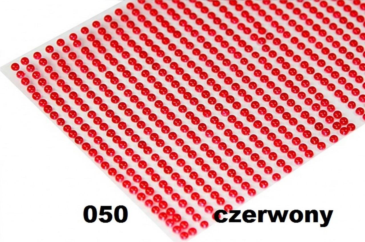 Dżety samoprzylepne perełki 4mm/500szt, czerwony
