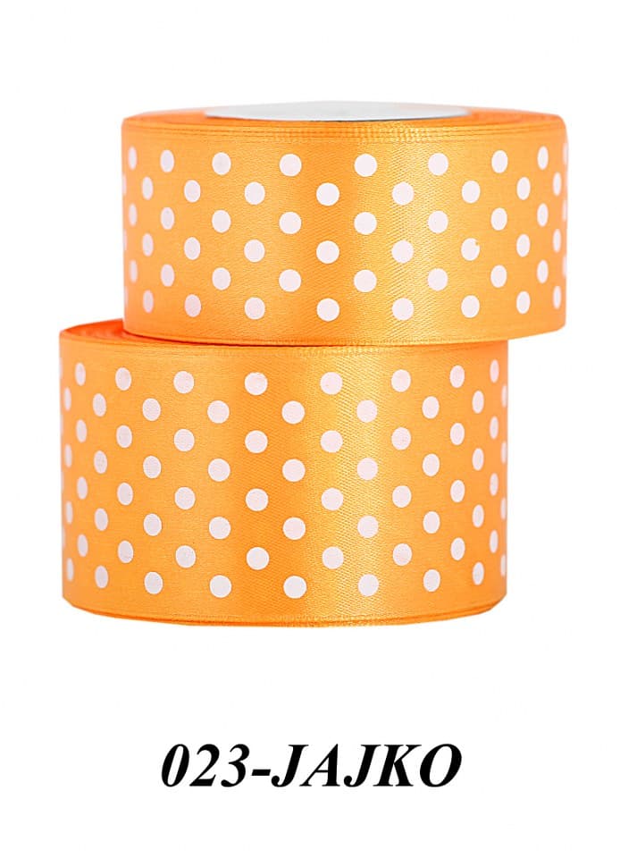 Wstążka satynowa w kropki 38mm/22mb, jajko