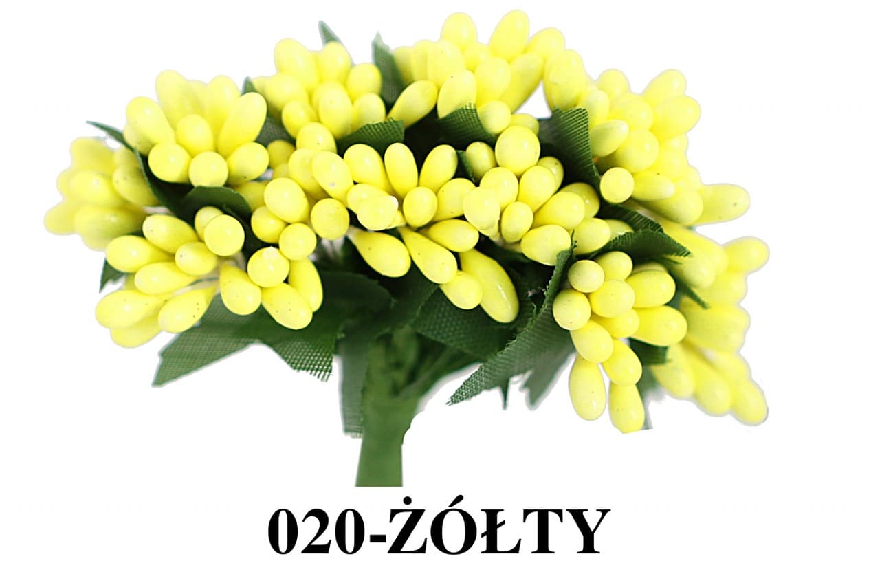 Pręciki na druciku ryż 2cm/12szt. żółte