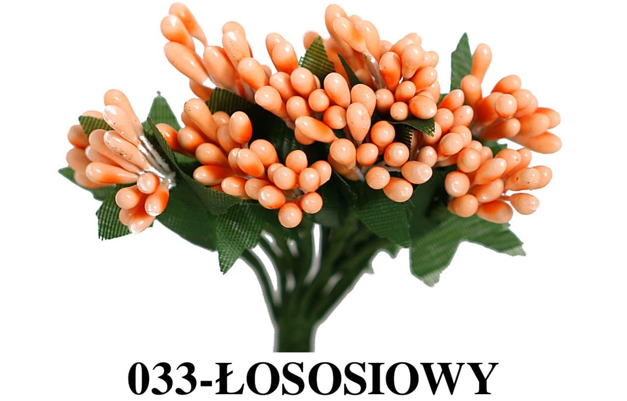 Pręciki na druciku ryż 2cm/12szt. łososiowe 