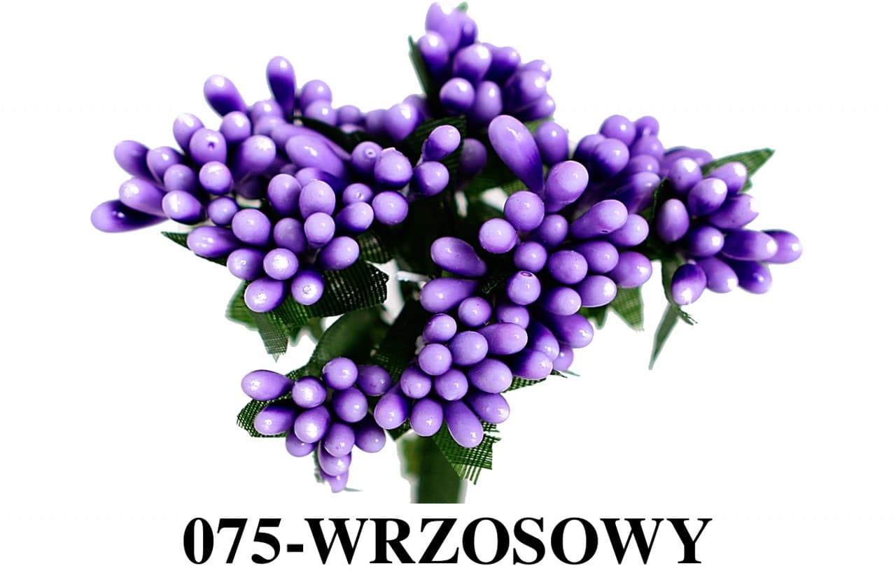 Pręciki na druciku ryż 2cm/12szt. wrzosowe