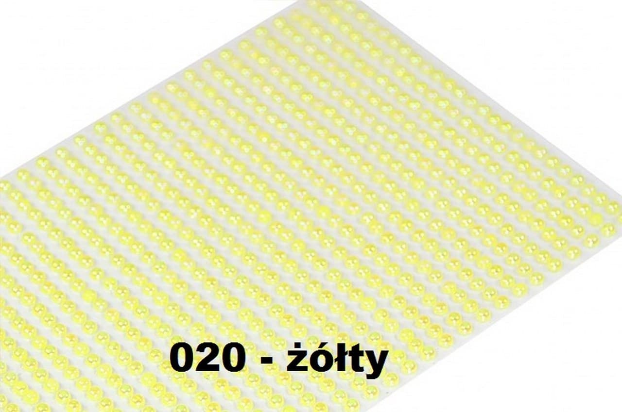Dżety samoprzylepne perełki 3mm/702szt. żółte