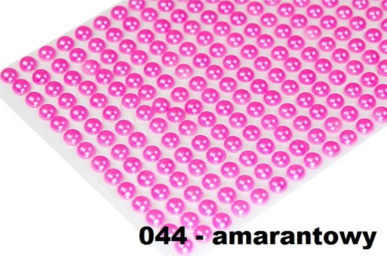 Dżety samoprzylepne perełki 4mm/500szt, amarantowe