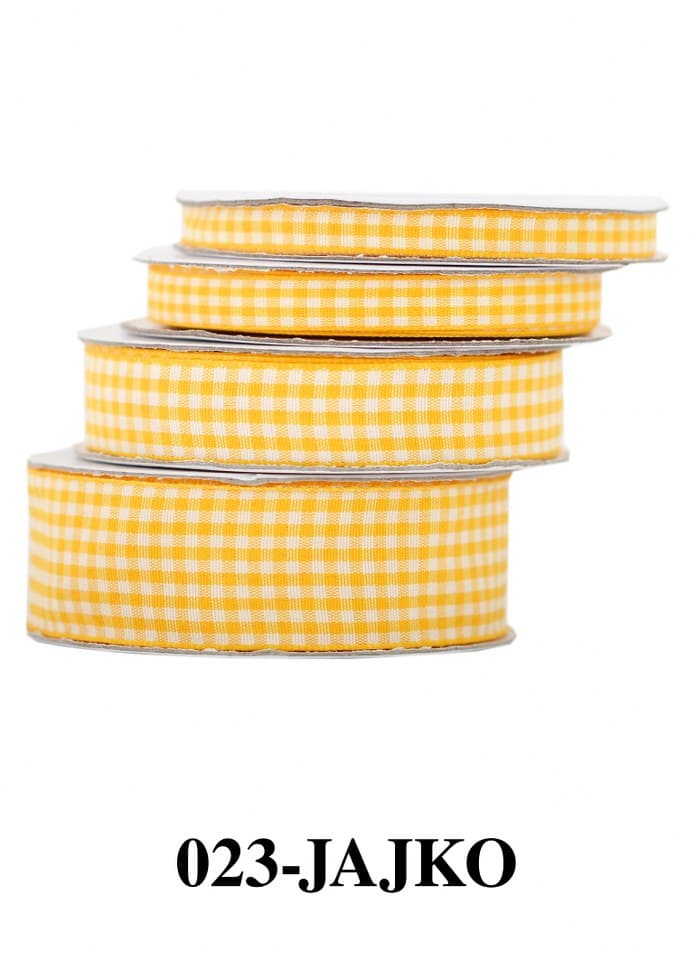 Wstążka materiałowa w kratkę 15mm/9mb, jajko