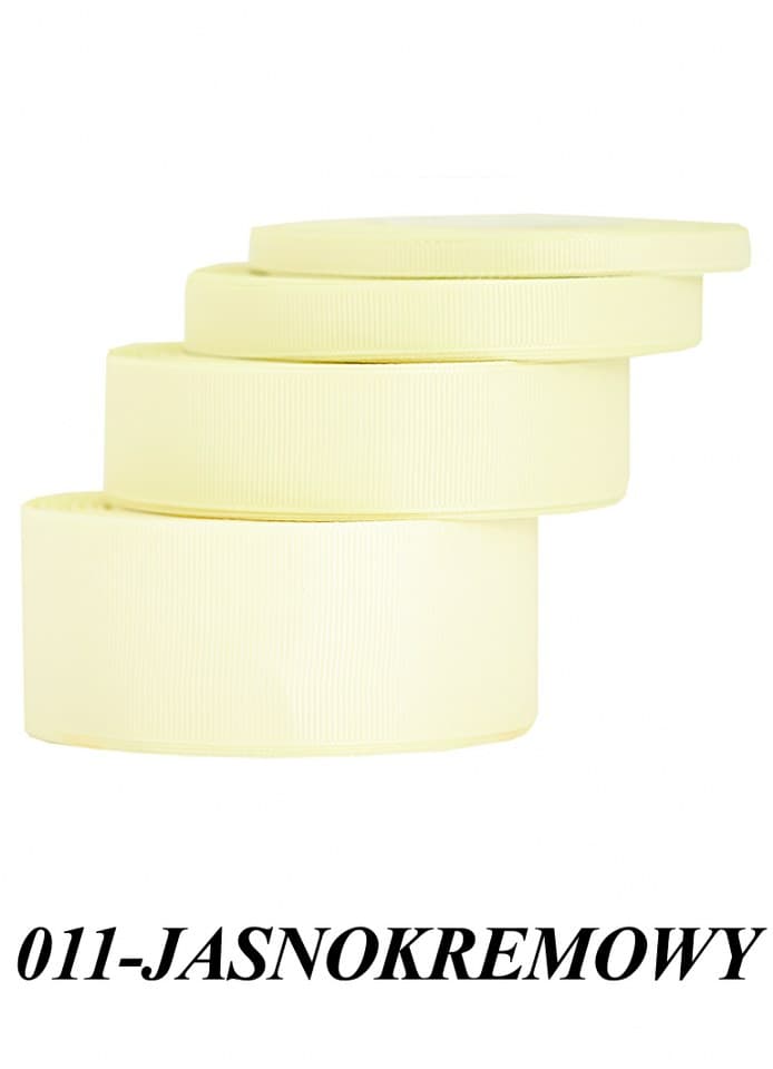 Wstążka rypsowa, 6mm/22mb, jasnokremowa