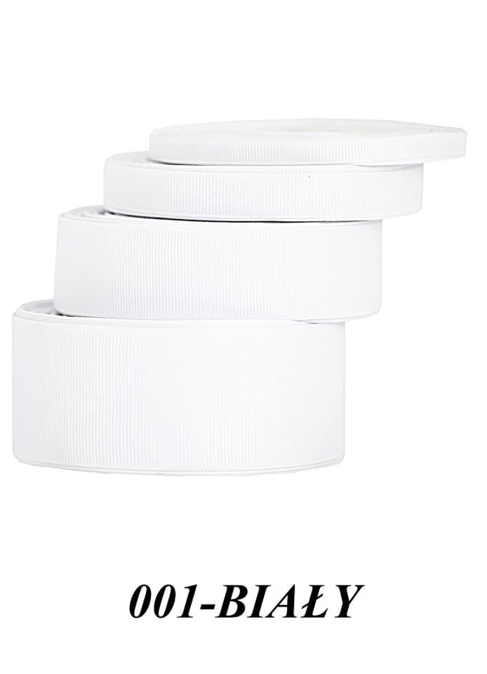 Wstążka rypsowa, 12mm/22mb, biały