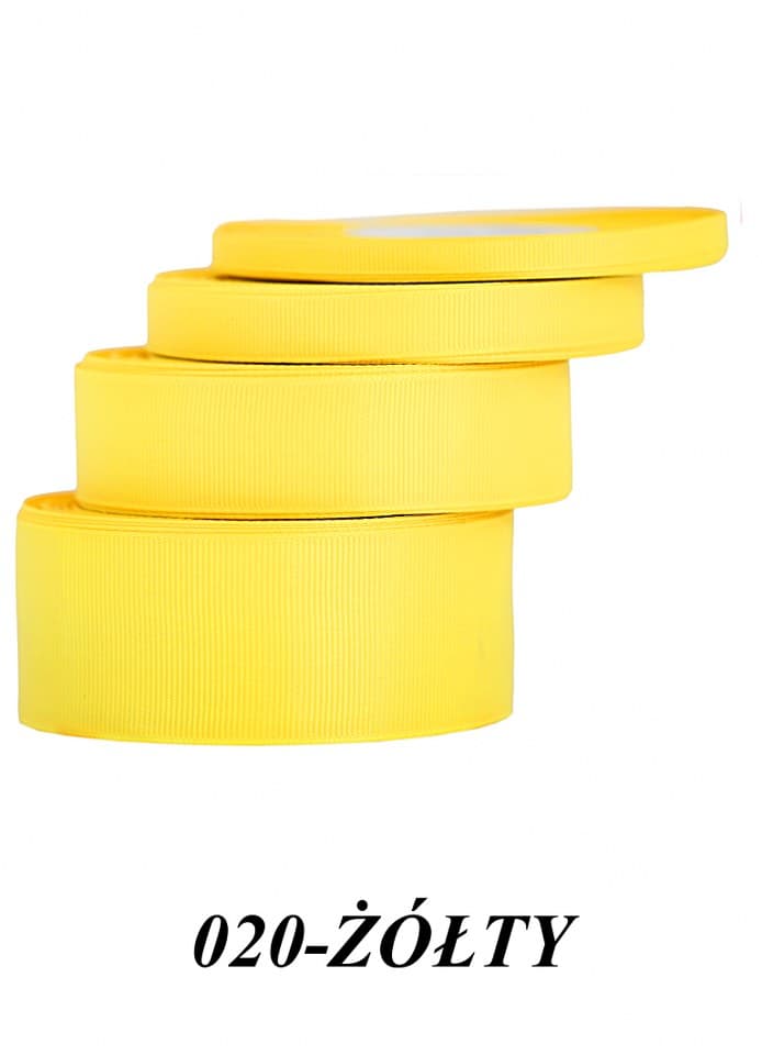 Wstążka rypsowa, 12mm/22mb, żółta