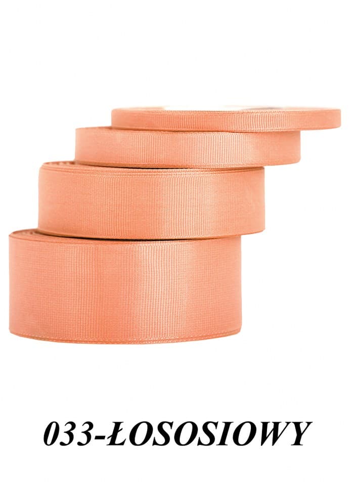 Wstążka rypsowa, 12mm/22mb, łososiowa