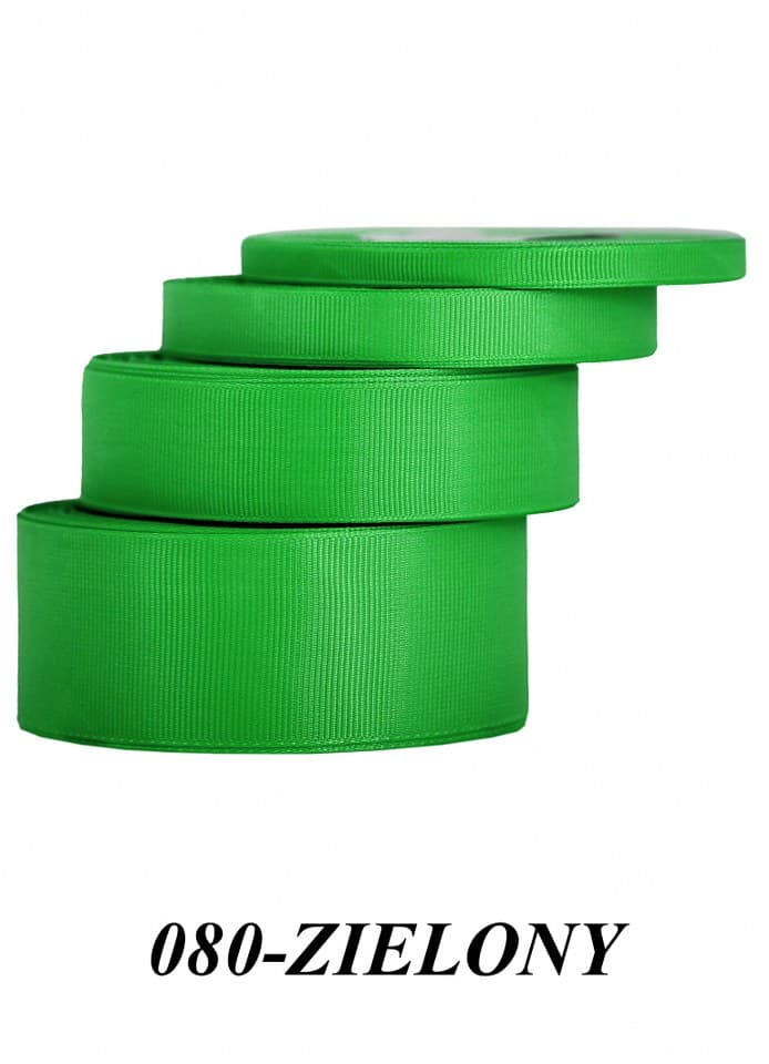 Wstążka rypsowa, 12mm/22mb, zielona