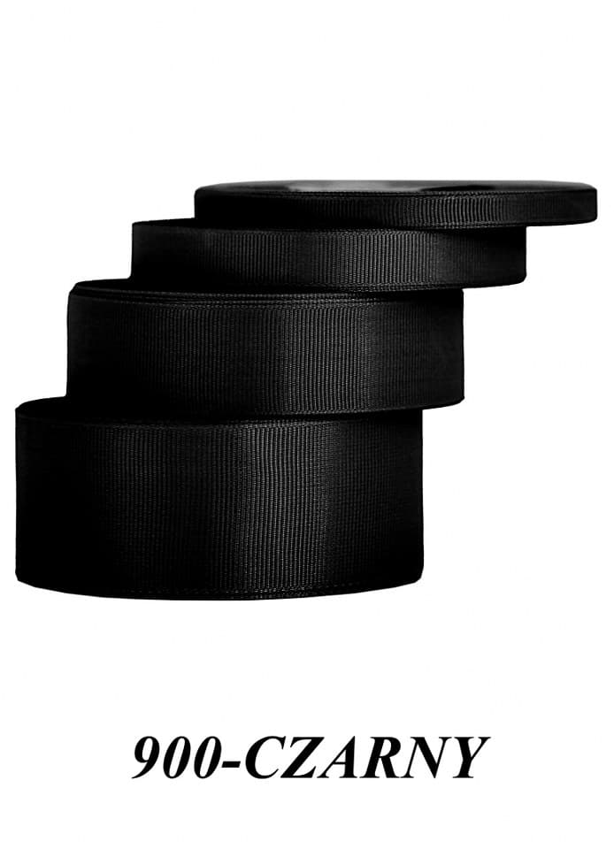 Wstążka rypsowa, 12mm/22mb, czarna