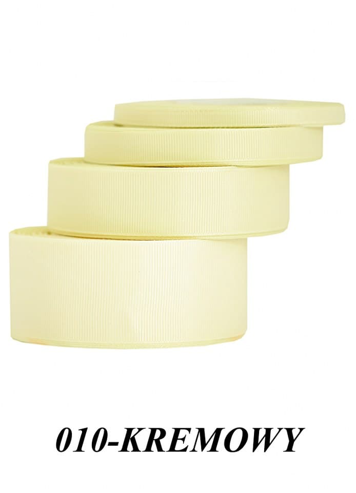 Wstążka rypsowa, 25mm/22mb, kremowa