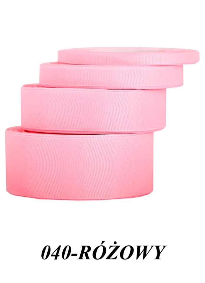 Wstążka rypsowa, 25mm/22mb, różowa