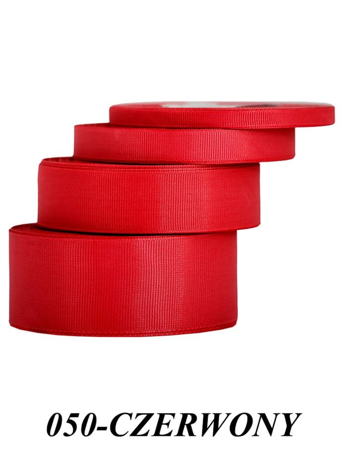Wstążka rypsowa, 38mm/22mb, czerwona