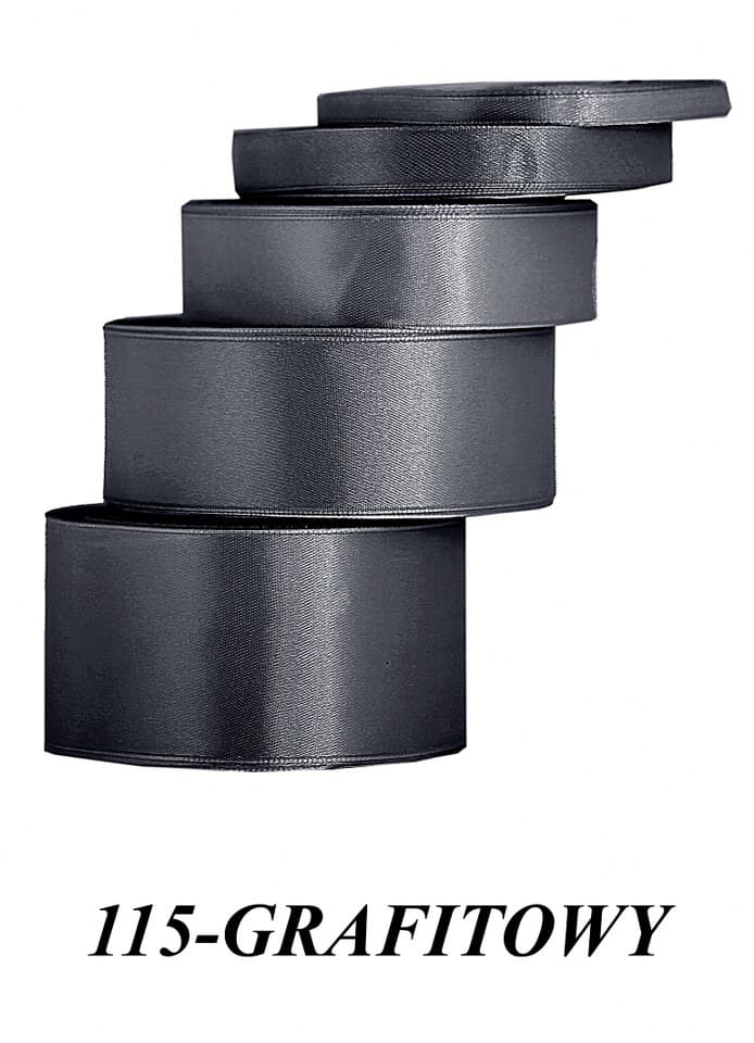 Wstążka satynowa 12mm/32mb, grafitowa