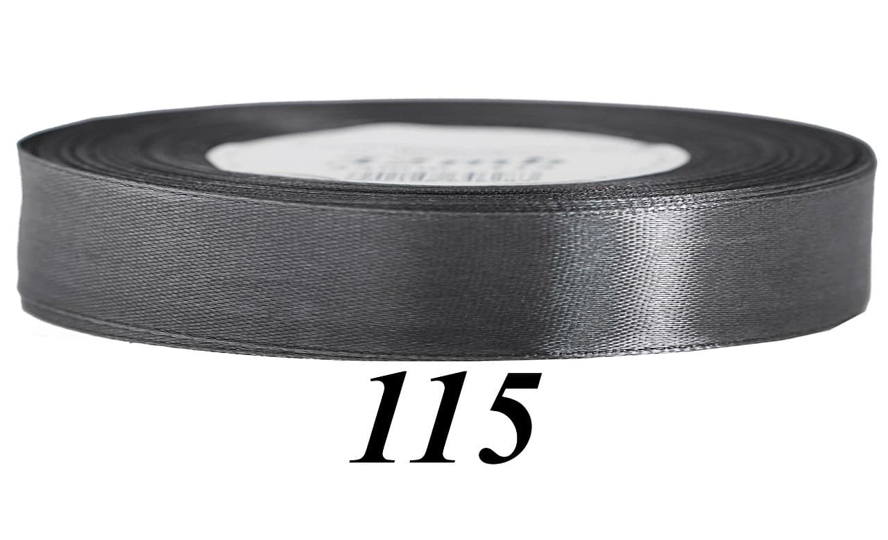 Wstążka satynowa 12mm/32mb, grafitowa