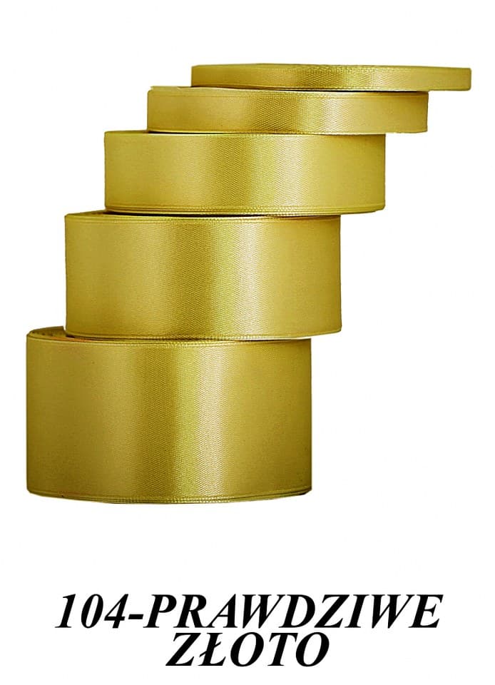 Wstążka satynowa 12mm/32mb, prawdziwe złoto