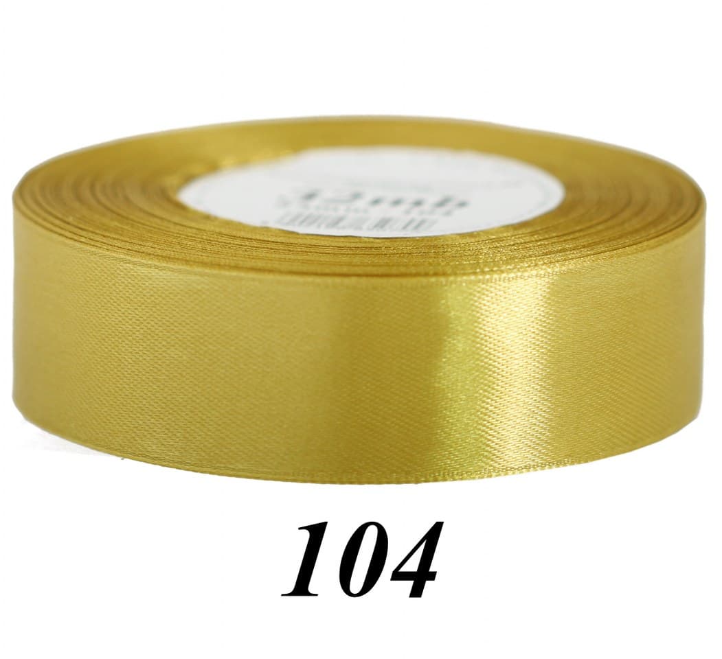 Wstążka satynowa 25mm/32mb, prawdziwe złoto