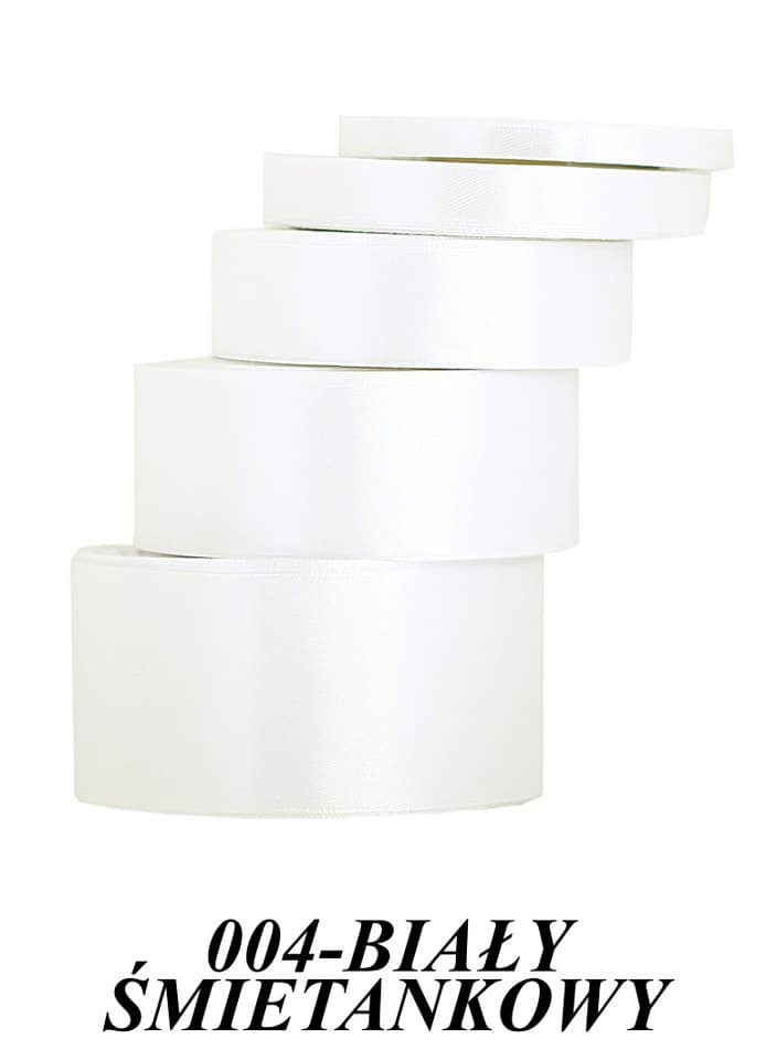 Wstążka satynowa 50mm/32mb, biały śmietankowy