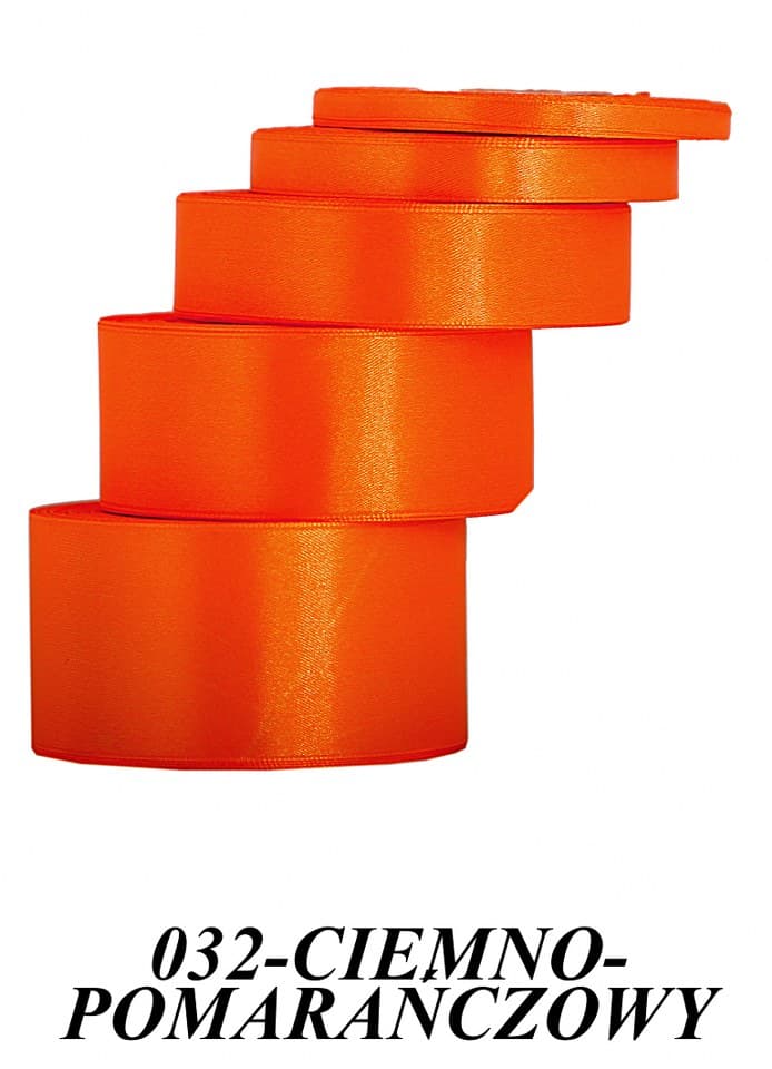 Wstążka satynowa 50mm/32mb, ciemnopomarańczowa
