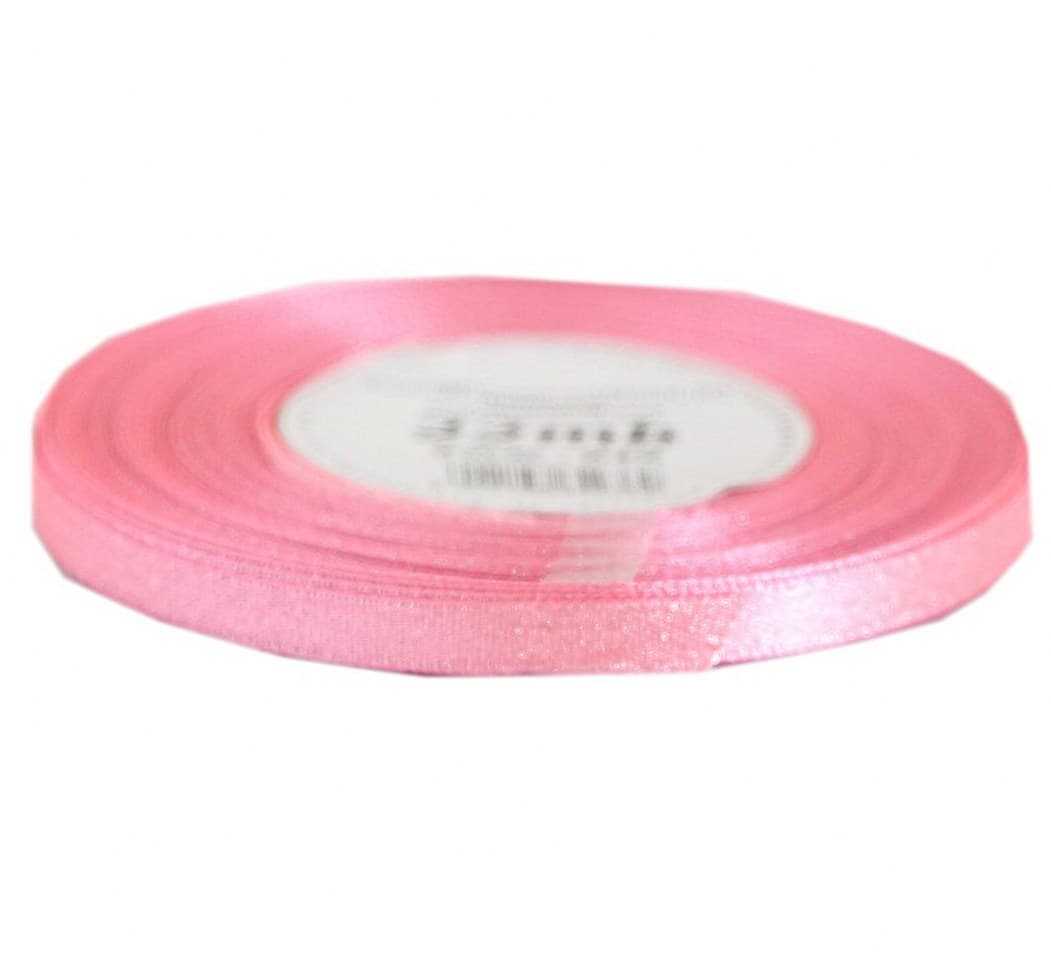 Wstążka satynowa z brokatem 6mm/22mb, różowa