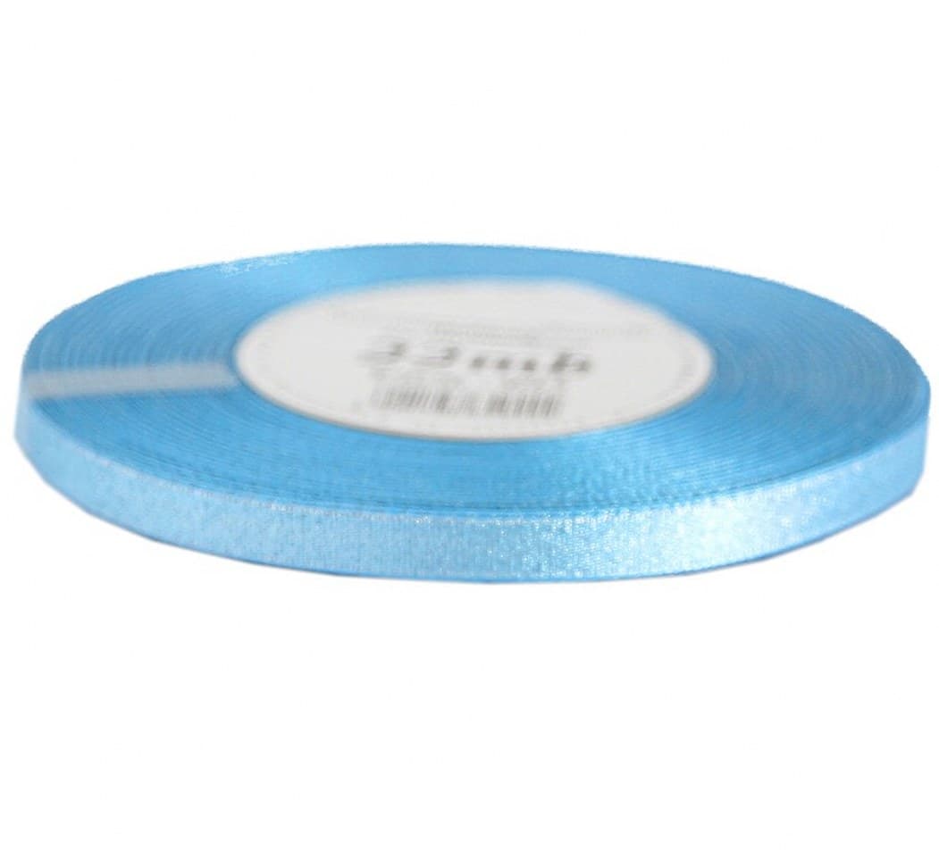 Wstążka satynowa z brokatem 6mm/22mb, błękitna