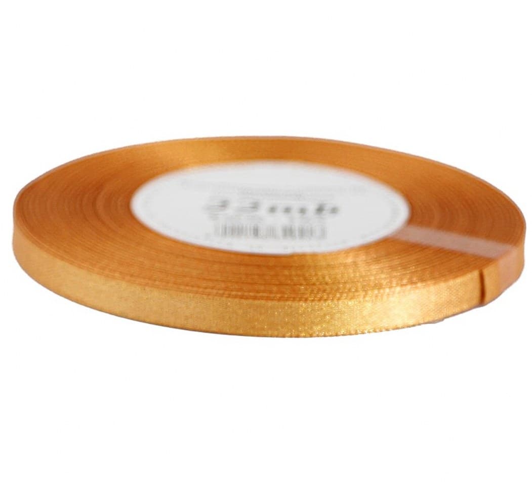 Wstążka satynowa z brokatem 6mm/22mb, stare złoto