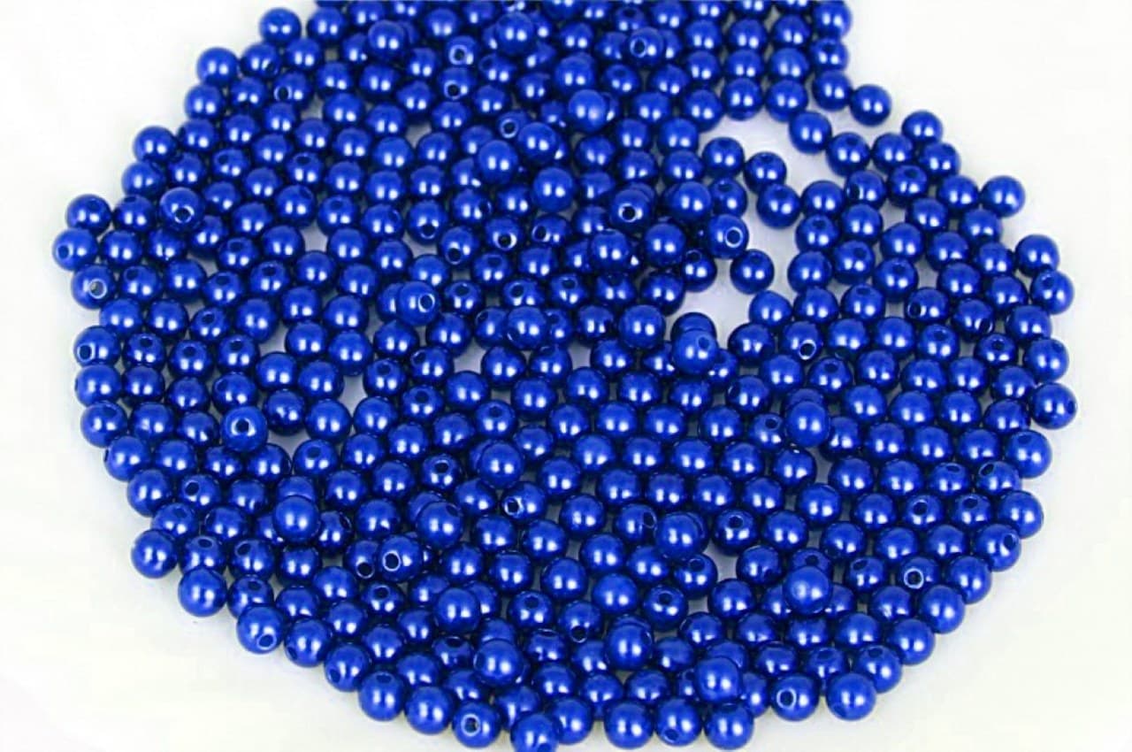 Koraliki (perełki) z dziurką, śr.6mm/50g, chabrowe